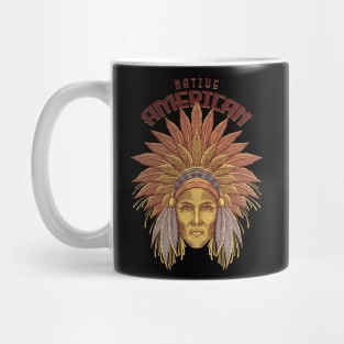 Indian Head Illustration Mug